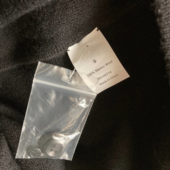 Alex Mill Small Black 100% Merino Wool Collared Cardigan - Picture 7 of 7